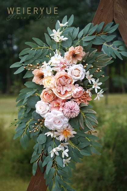 Artificial Wedding Arch Flowers Kit(Pack of 2) for Wedding Arch, Bridal Shower, Ceremony and Reception Backdrop Decoration (Gentle Creamy Yellow)