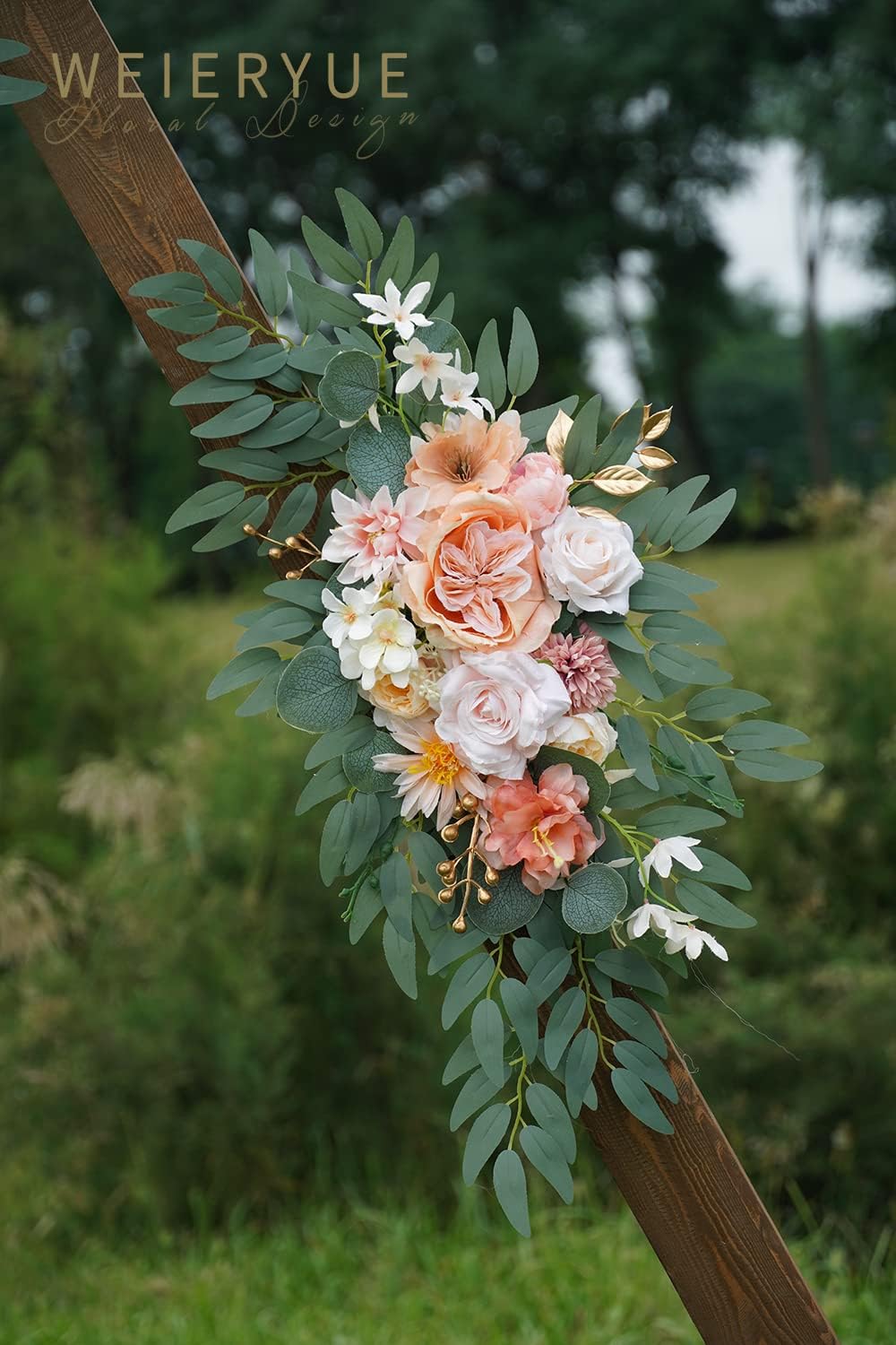 Artificial Wedding Arch Flowers Kit(Pack of 2) for Wedding Arch, Bridal Shower, Ceremony and Reception Backdrop Decoration (Gentle Creamy Yellow)