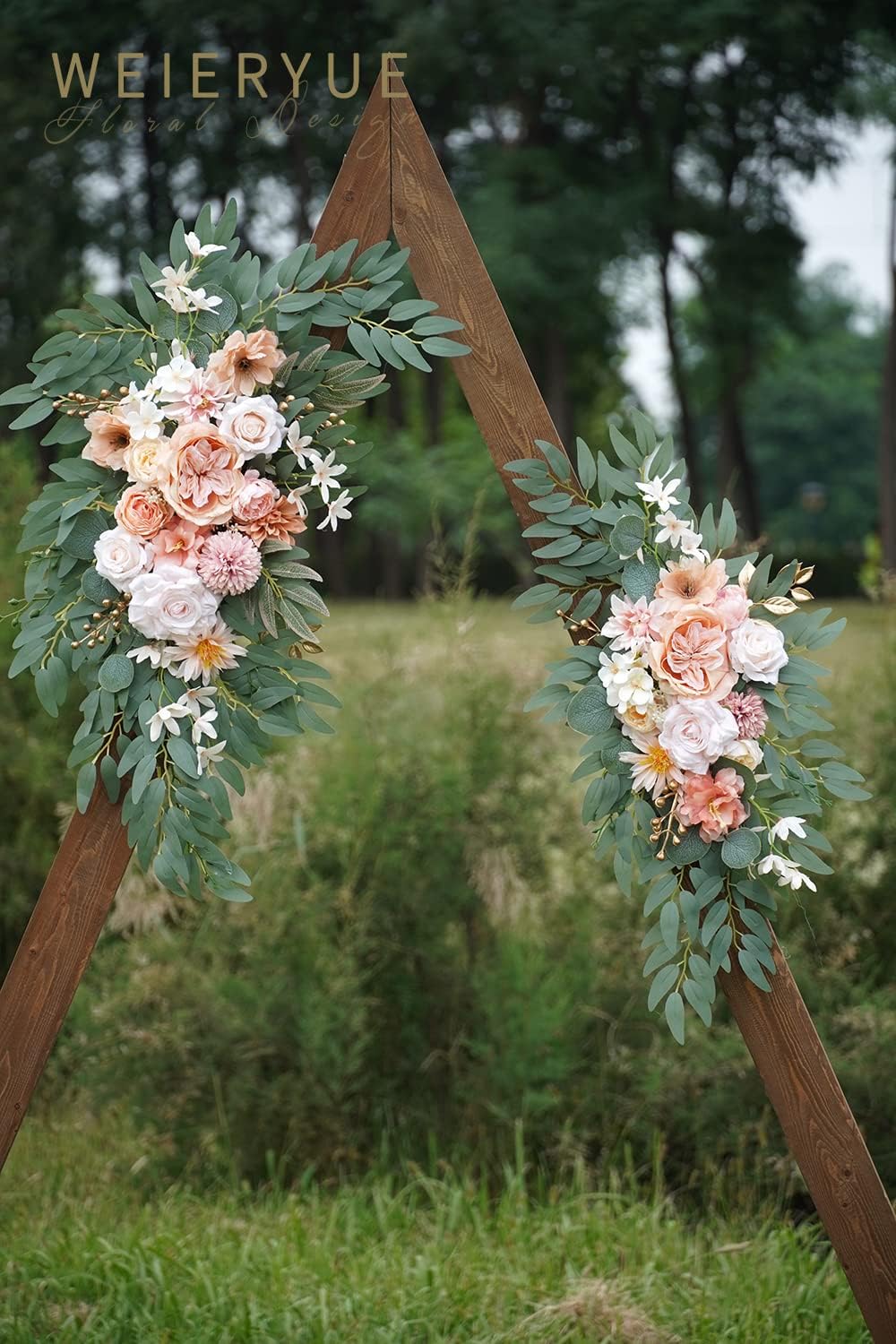 Artificial Wedding Arch Flowers Kit(Pack of 2) for Wedding Arch, Bridal Shower, Ceremony and Reception Backdrop Decoration (Gentle Creamy Yellow)