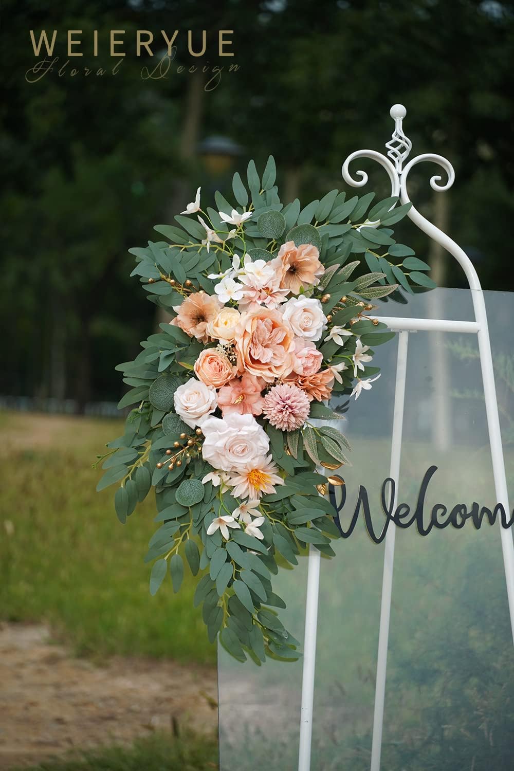 Artificial Wedding Arch Flowers Kit(Pack of 2) for Wedding Arch, Bridal Shower, Ceremony and Reception Backdrop Decoration (Gentle Creamy Yellow)