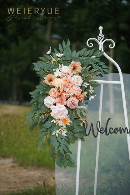 Artificial Wedding Arch Flowers Kit(Pack of 2) for Wedding Arch, Bridal Shower, Ceremony and Reception Backdrop Decoration (Gentle Creamy Yellow)
