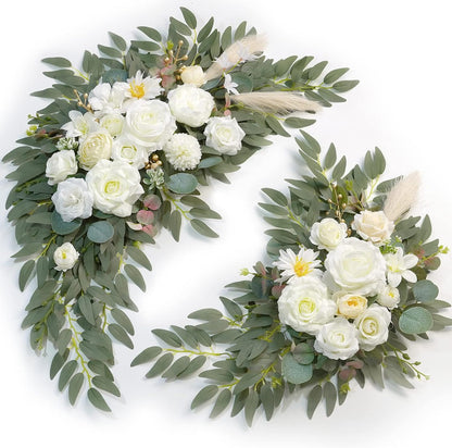 Artificial Wedding Arch Flowers Kit(Pack of 2) for Wedding Arch, Bridal Shower, Ceremony and Reception Backdrop Decoration (Gentle Creamy Yellow)