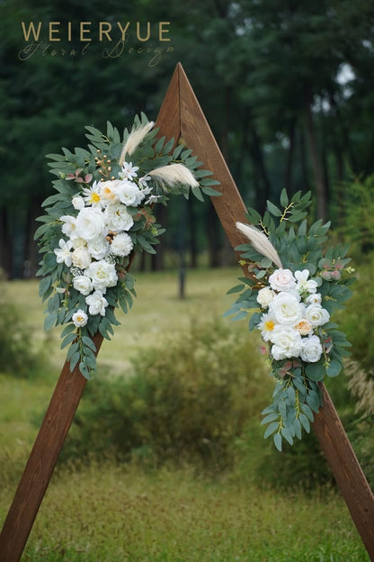 Artificial Wedding Arch Flowers Kit(Pack of 2) for Wedding Arch, Bridal Shower, Ceremony and Reception Backdrop Decoration (Gentle Creamy Yellow)
