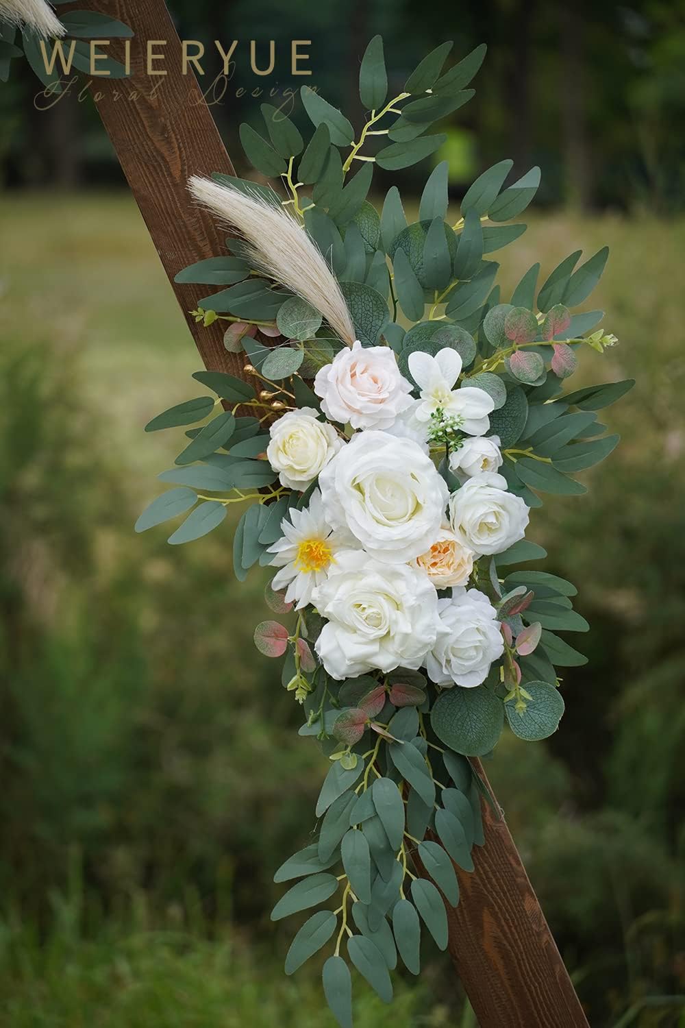 Artificial Wedding Arch Flowers Kit(Pack of 2) for Wedding Arch, Bridal Shower, Ceremony and Reception Backdrop Decoration (Gentle Creamy Yellow)