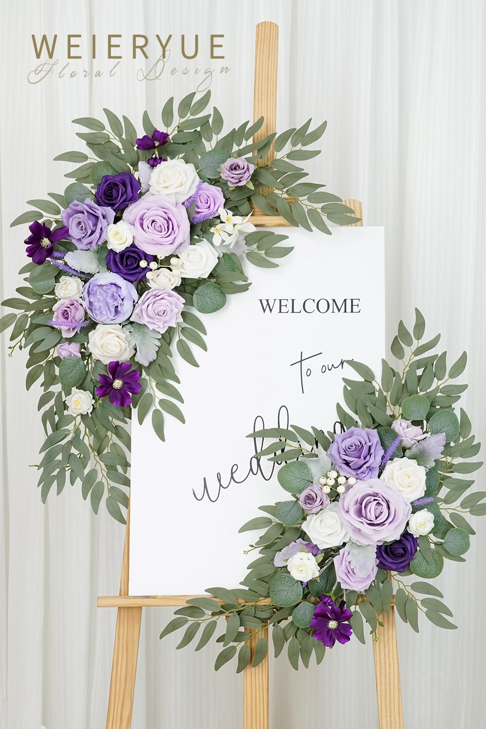 Artificial Wedding Arch Flowers Kit(Pack of 2) for Wedding Arch, Bridal Shower, Ceremony and Reception Backdrop Decoration (Gentle Creamy Yellow)