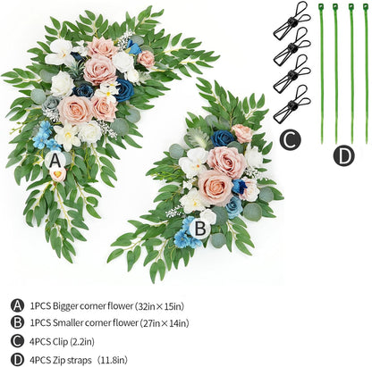 Artificial Wedding Arch Flowers Kit(Pack of 2) for Wedding Arch, Bridal Shower, Ceremony and Reception Backdrop Decoration (Gentle Creamy Yellow)