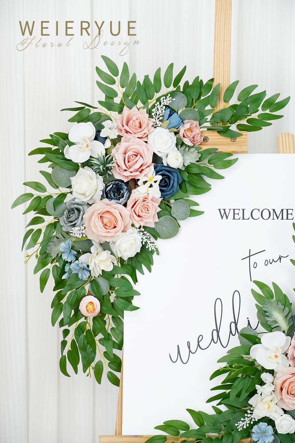 Artificial Wedding Arch Flowers Kit(Pack of 2) for Wedding Arch, Bridal Shower, Ceremony and Reception Backdrop Decoration (Gentle Creamy Yellow)