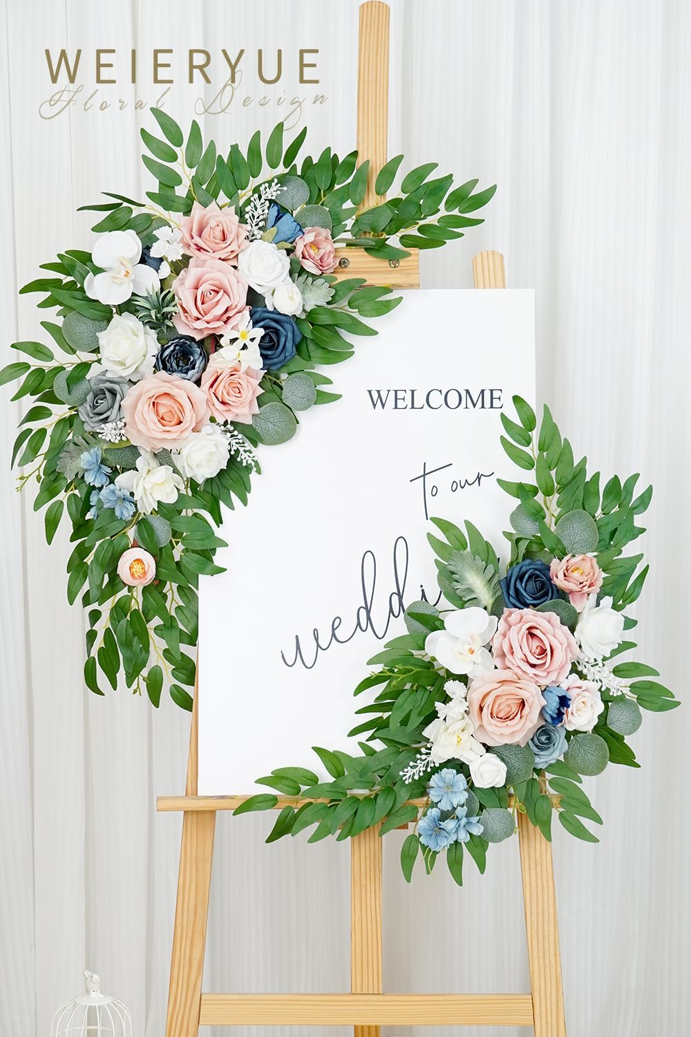 Artificial Wedding Arch Flowers Kit(Pack of 2) for Wedding Arch, Bridal Shower, Ceremony and Reception Backdrop Decoration (Gentle Creamy Yellow)