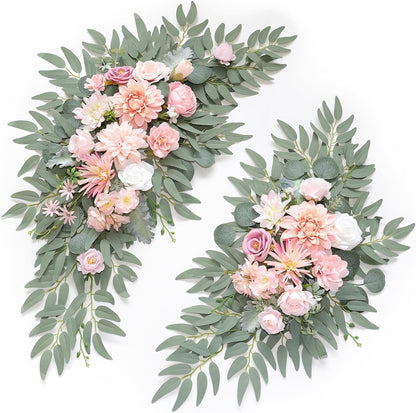 Artificial Wedding Arch Flowers Kit(Pack of 2) for Wedding Arch, Bridal Shower, Ceremony and Reception Backdrop Decoration (Gentle Creamy Yellow)