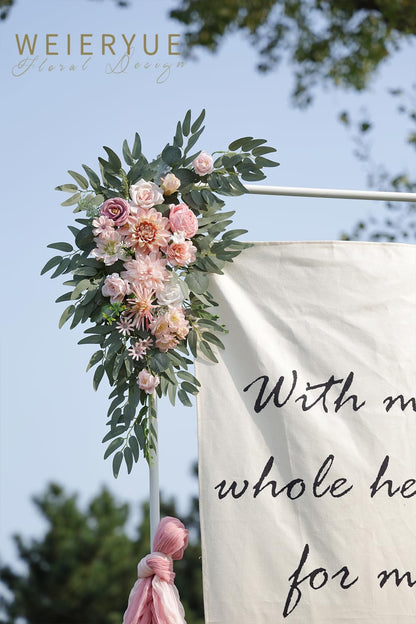 Artificial Wedding Arch Flowers Kit(Pack of 2) for Wedding Arch, Bridal Shower, Ceremony and Reception Backdrop Decoration (Gentle Creamy Yellow)