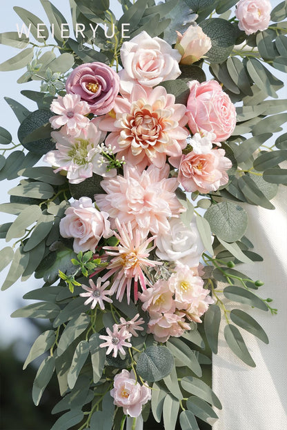 Artificial Wedding Arch Flowers Kit(Pack of 2) for Wedding Arch, Bridal Shower, Ceremony and Reception Backdrop Decoration (Gentle Creamy Yellow)