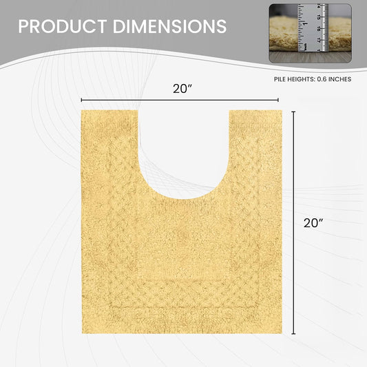 Classy Bathmat 100% Cotton Bathroom Rugs Set, Bathroom Décor, Washable Rug, Extra Soft and Absorbent Bath Rug, Kitchen Mat, Bath Mat Set, Bath Floor Mat Non Slip, 20"x20" Contour, Yellow