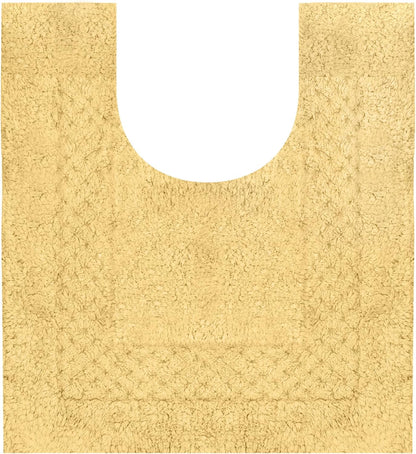 Classy Bathmat 100% Cotton Bathroom Rugs Set, Bathroom Décor, Washable Rug, Extra Soft and Absorbent Bath Rug, Kitchen Mat, Bath Mat Set, Bath Floor Mat Non Slip, 20"x20" Contour, Yellow