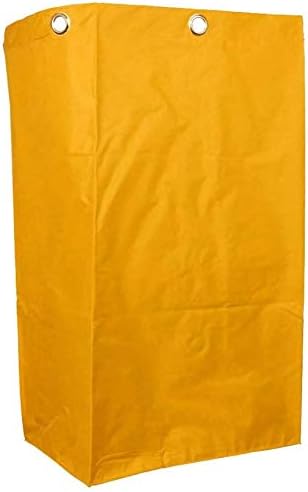 Replacement Janitorial Cart Bag(16 x 11 x 27inches),Waterproof High Capacity Thickened Housekeeping Commercial Janitorial Cleaning Cart Bag (2PCS-Yellow)