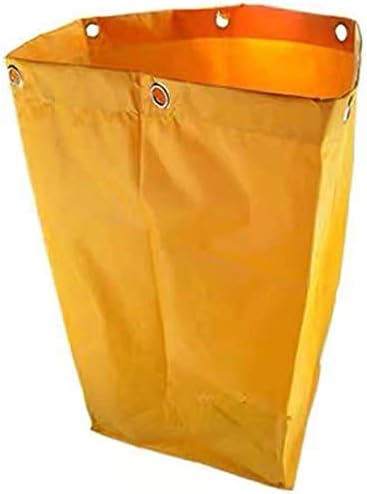 Replacement Janitorial Cart Bag(16 x 11 x 27inches),Waterproof High Capacity Thickened Housekeeping Commercial Janitorial Cleaning Cart Bag (2PCS-Yellow)