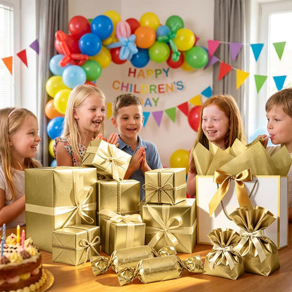 Gold Tissue Paper for Gift Bags and Gift Wrapping - 30 Sheets | 20 x 28 Inch Large Size Gift Wrapping Paper for Gift Bags, Mothers Day Christmas Weddings Celebrations Birthday