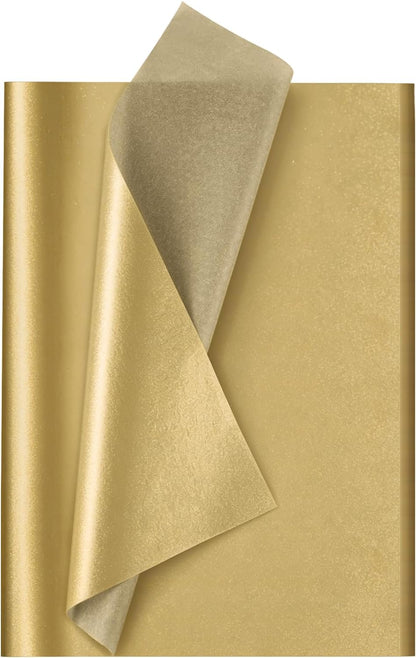 Gold Tissue Paper for Gift Bags and Gift Wrapping - 30 Sheets | 20 x 28 Inch Large Size Gift Wrapping Paper for Gift Bags, Mothers Day Christmas Weddings Celebrations Birthday