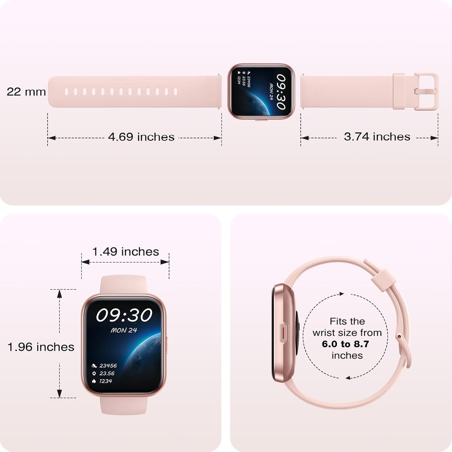 Smart Watches for Women, 1.8'' HD Women Smartwatch with Alexa Built-in, Bluetooth Calls, IP68 Waterproof, 7 Days Battery, Heart Rate/Sleep/SpO2 Monitor, 110 Sports Mode