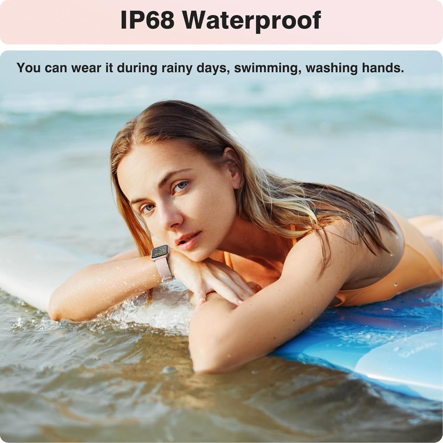 Smart Watches for Women, 1.8'' HD Women Smartwatch with Alexa Built-in, Bluetooth Calls, IP68 Waterproof, 7 Days Battery, Heart Rate/Sleep/SpO2 Monitor, 110 Sports Mode