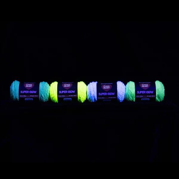 Super Glow Aurora Yellow Yarn - 3 Pack of 1.8oz/50g - 100% Polyester - #4 Worsted (Medium) - 50 Yards - Knitting/Crochet