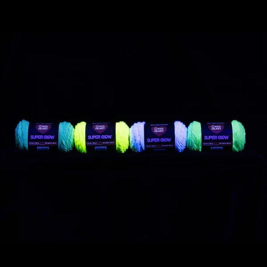 Super Glow Aurora Yellow Yarn - 3 Pack of 1.8oz/50g - 100% Polyester - #4 Worsted (Medium) - 50 Yards - Knitting/Crochet