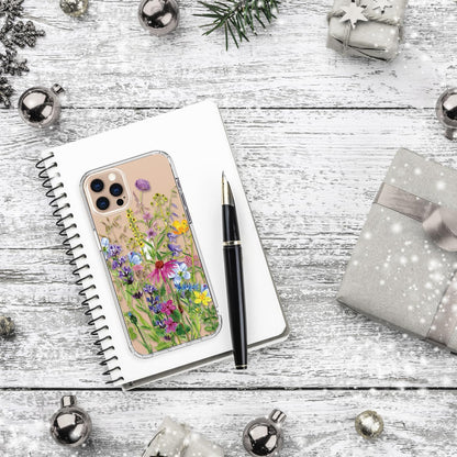 for iPhone 11 Pro Max Case with Screen Protector and Camera Lens Protector - Fashionable Flower Floral Designs for Women Girls - Shockproof Acrylic Clear Phone Cover Blooming Flowers