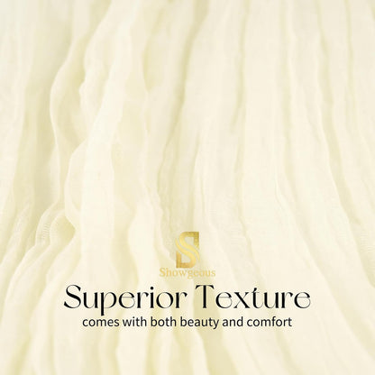 18 Pack Light Yellow Cheesecloth Table Runners, 17 x 108 Inches | Soft polyester gauze,natural wrinkled texture,reinforced edges,reusable,machine washable,weddings,baby showers