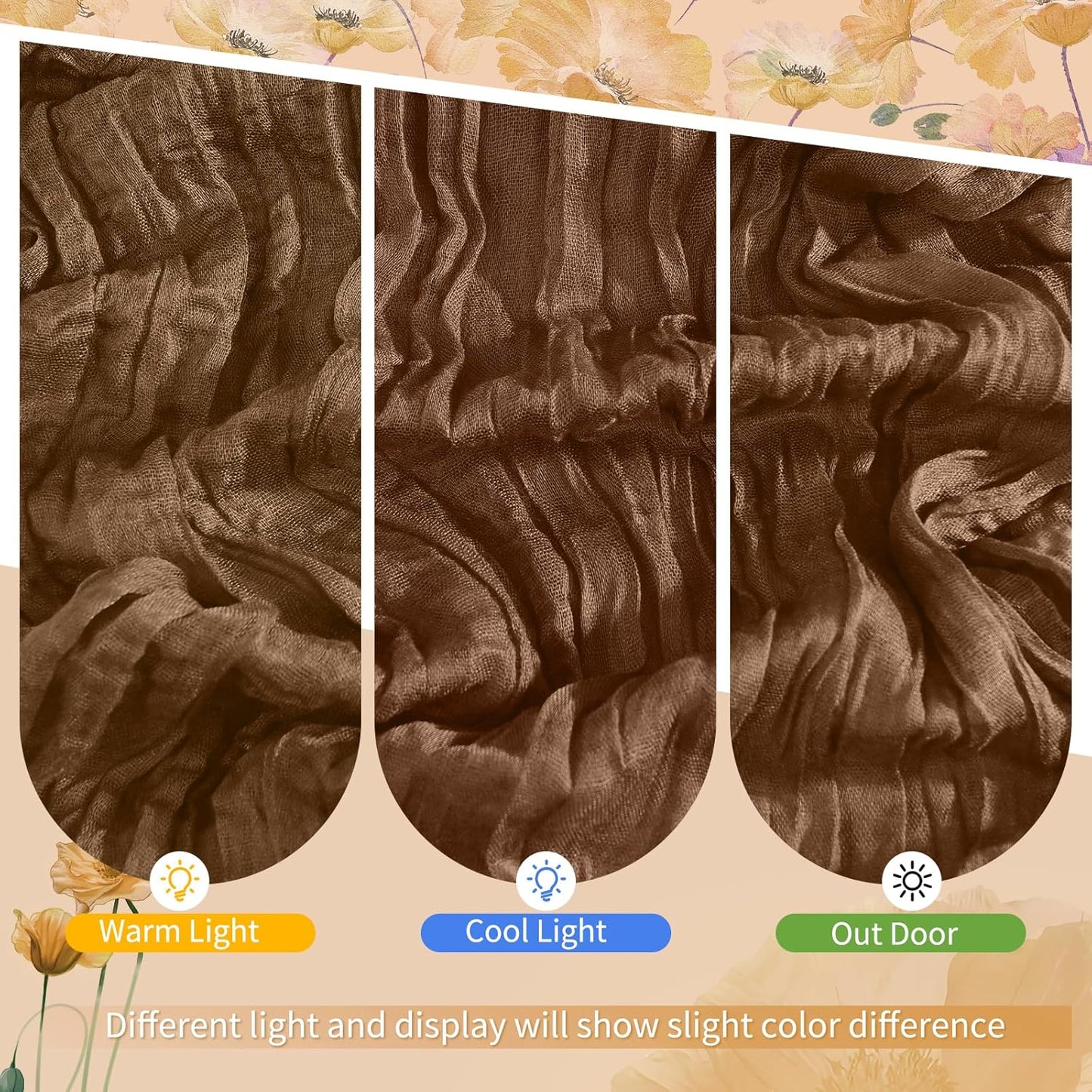 18 Pack Light Yellow Cheesecloth Table Runners, 17 x 108 Inches | Soft polyester gauze,natural wrinkled texture,reinforced edges,reusable,machine washable,weddings,baby showers