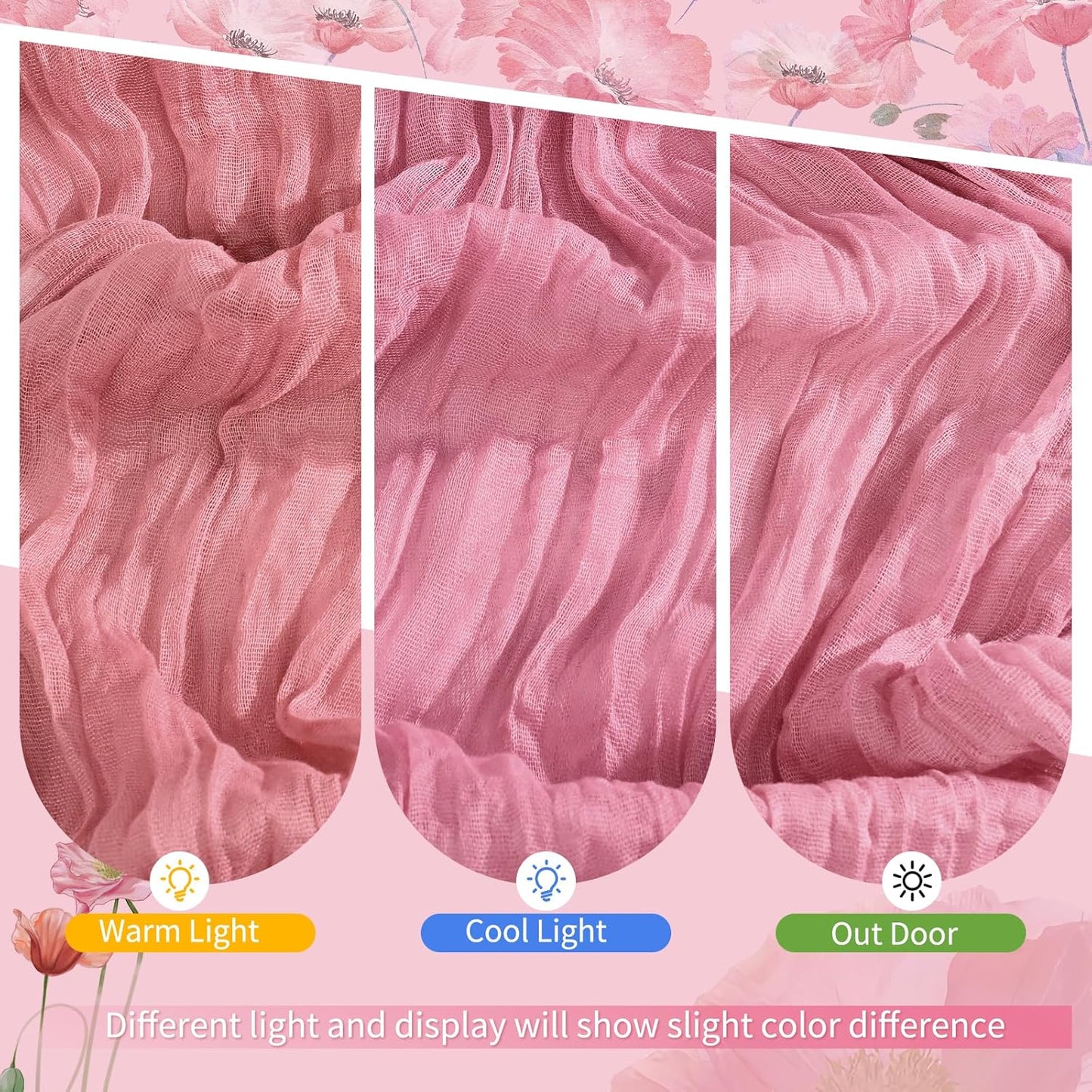 18 Pack Light Yellow Cheesecloth Table Runners, 17 x 108 Inches | Soft polyester gauze,natural wrinkled texture,reinforced edges,reusable,machine washable,weddings,baby showers