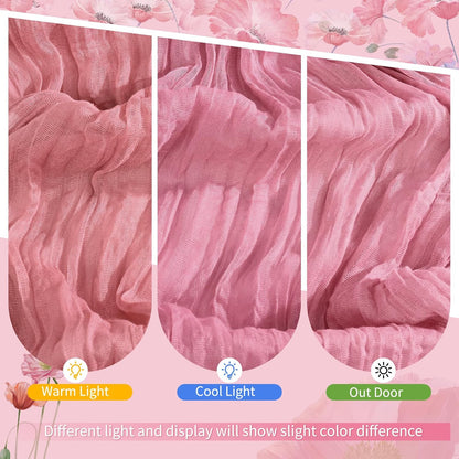 18 Pack Light Yellow Cheesecloth Table Runners, 17 x 108 Inches | Soft polyester gauze,natural wrinkled texture,reinforced edges,reusable,machine washable,weddings,baby showers