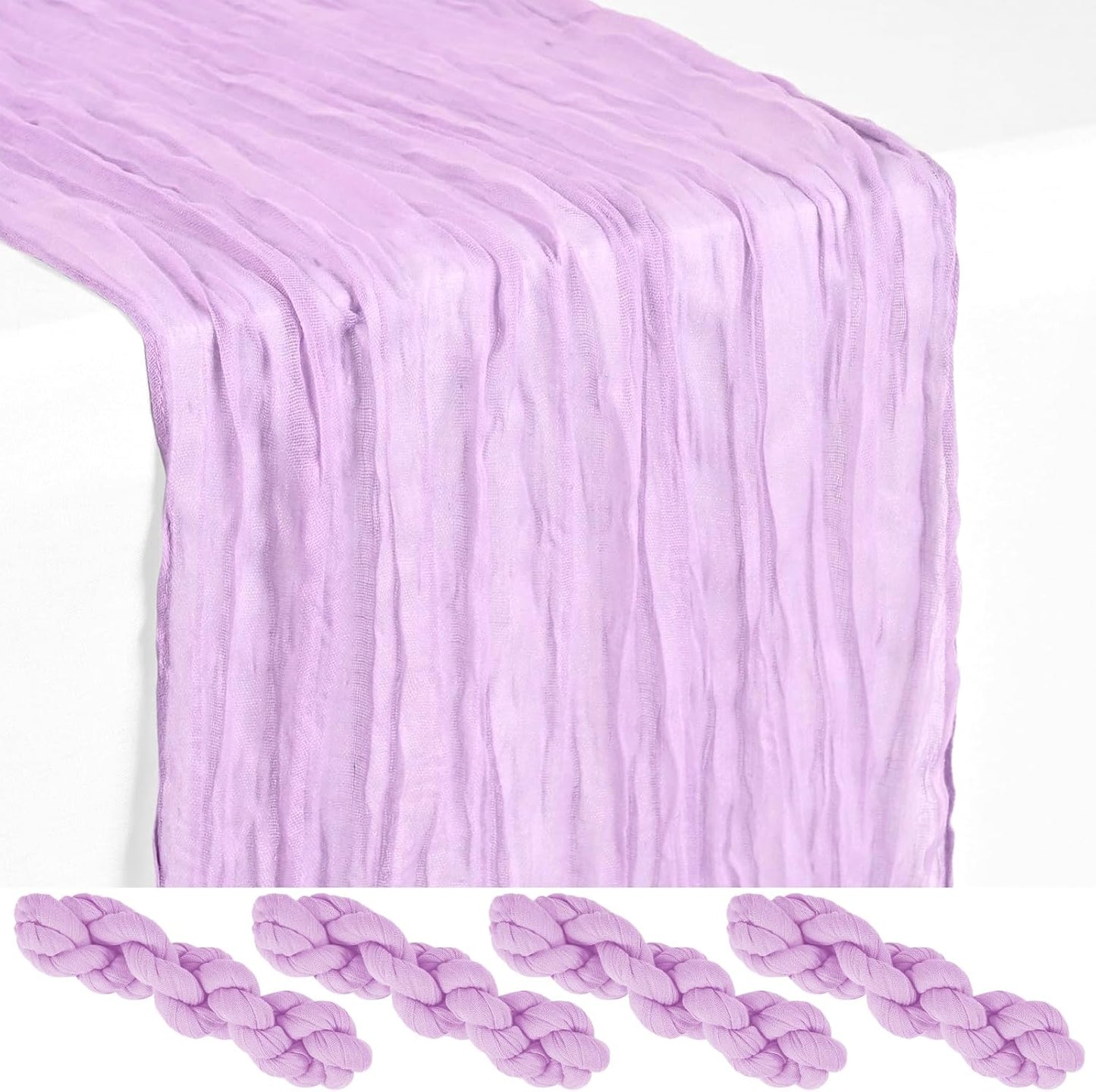 18 Pack Light Yellow Cheesecloth Table Runners, 17 x 108 Inches | Soft polyester gauze,natural wrinkled texture,reinforced edges,reusable,machine washable,weddings,baby showers