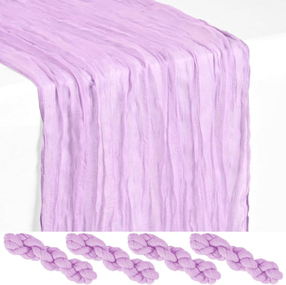 18 Pack Light Yellow Cheesecloth Table Runners, 17 x 108 Inches | Soft polyester gauze,natural wrinkled texture,reinforced edges,reusable,machine washable,weddings,baby showers