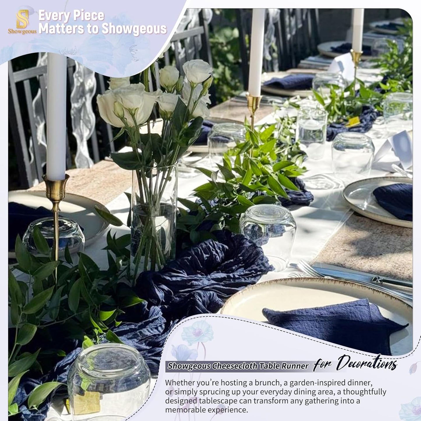 18 Pack Light Yellow Cheesecloth Table Runners, 17 x 108 Inches | Soft polyester gauze,natural wrinkled texture,reinforced edges,reusable,machine washable,weddings,baby showers