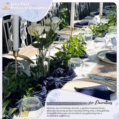 18 Pack Light Yellow Cheesecloth Table Runners, 17 x 108 Inches | Soft polyester gauze,natural wrinkled texture,reinforced edges,reusable,machine washable,weddings,baby showers