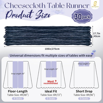18 Pack Light Yellow Cheesecloth Table Runners, 17 x 108 Inches | Soft polyester gauze,natural wrinkled texture,reinforced edges,reusable,machine washable,weddings,baby showers