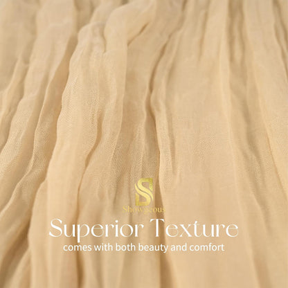 18 Pack Light Yellow Cheesecloth Table Runners, 17 x 108 Inches | Soft polyester gauze,natural wrinkled texture,reinforced edges,reusable,machine washable,weddings,baby showers