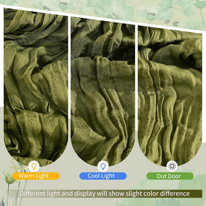 18 Pack Light Yellow Cheesecloth Table Runners, 17 x 108 Inches | Soft polyester gauze,natural wrinkled texture,reinforced edges,reusable,machine washable,weddings,baby showers