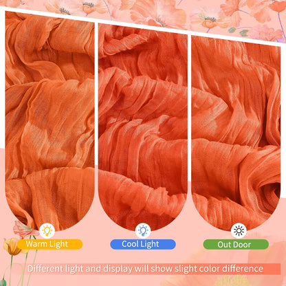 18 Pack Light Yellow Cheesecloth Table Runners, 17 x 108 Inches | Soft polyester gauze,natural wrinkled texture,reinforced edges,reusable,machine washable,weddings,baby showers