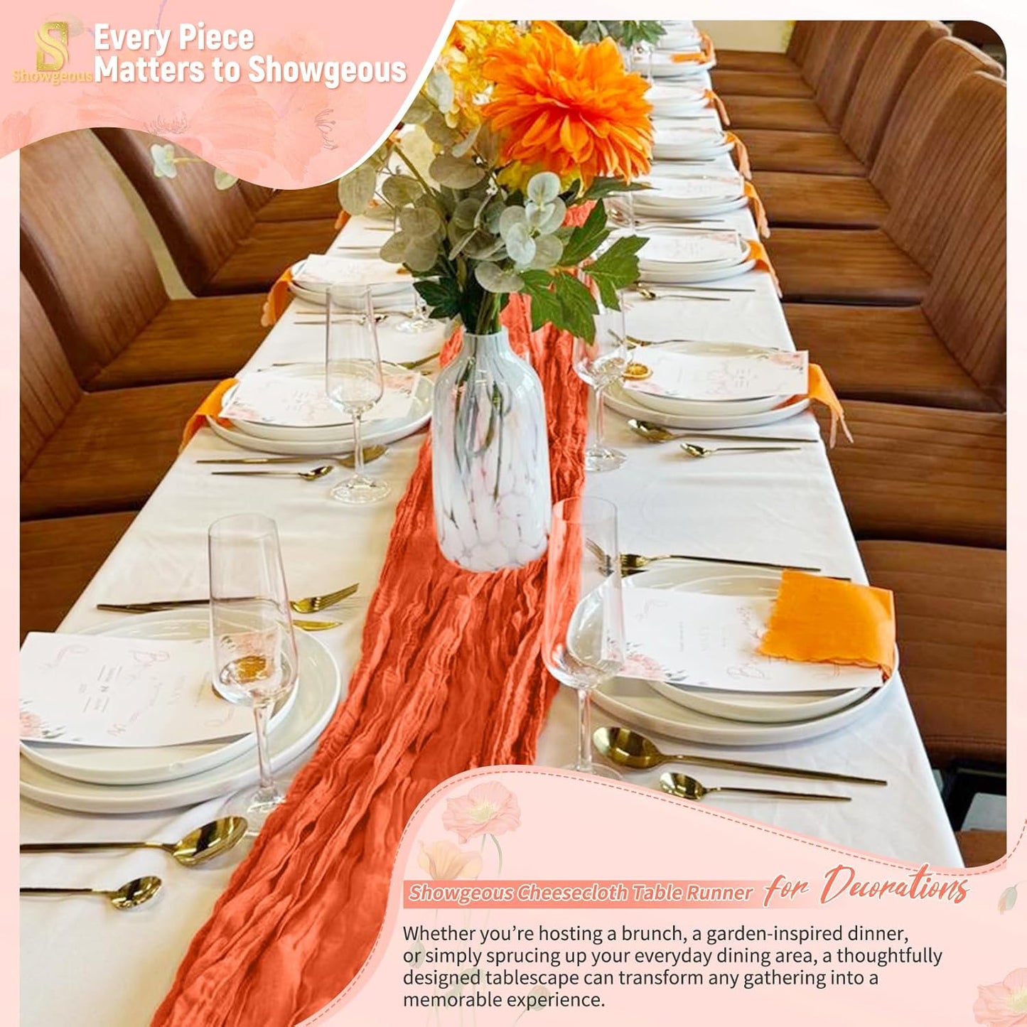 18 Pack Light Yellow Cheesecloth Table Runners, 17 x 108 Inches | Soft polyester gauze,natural wrinkled texture,reinforced edges,reusable,machine washable,weddings,baby showers