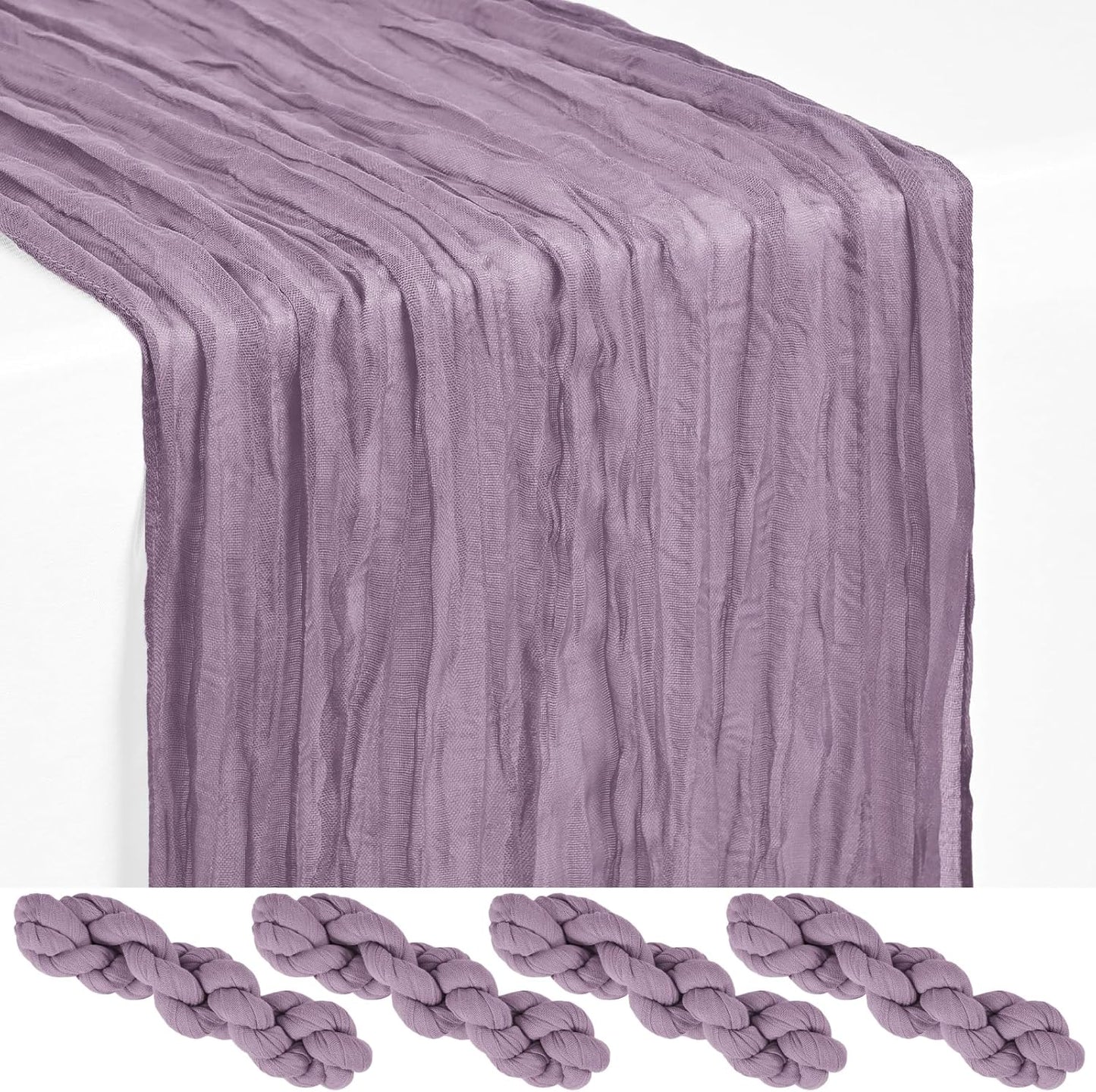 18 Pack Light Yellow Cheesecloth Table Runners, 17 x 108 Inches | Soft polyester gauze,natural wrinkled texture,reinforced edges,reusable,machine washable,weddings,baby showers