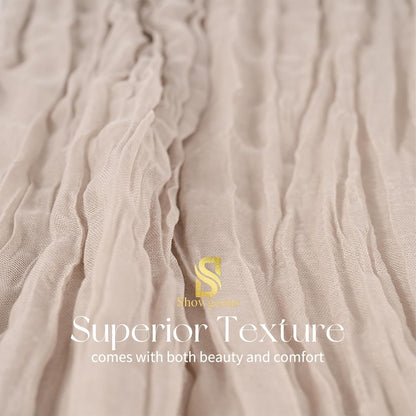 18 Pack Light Yellow Cheesecloth Table Runners, 17 x 108 Inches | Soft polyester gauze,natural wrinkled texture,reinforced edges,reusable,machine washable,weddings,baby showers