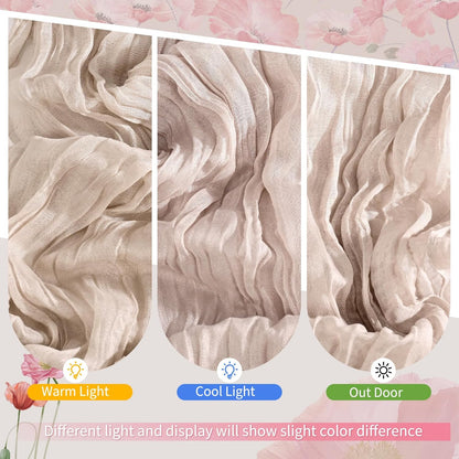 18 Pack Light Yellow Cheesecloth Table Runners, 17 x 108 Inches | Soft polyester gauze,natural wrinkled texture,reinforced edges,reusable,machine washable,weddings,baby showers