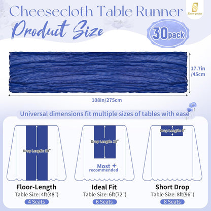 18 Pack Light Yellow Cheesecloth Table Runners, 17 x 108 Inches | Soft polyester gauze,natural wrinkled texture,reinforced edges,reusable,machine washable,weddings,baby showers