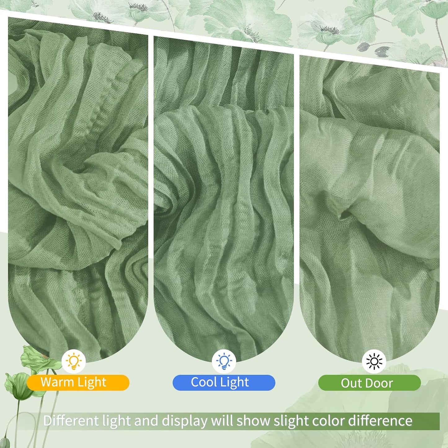 18 Pack Light Yellow Cheesecloth Table Runners, 17 x 108 Inches | Soft polyester gauze,natural wrinkled texture,reinforced edges,reusable,machine washable,weddings,baby showers