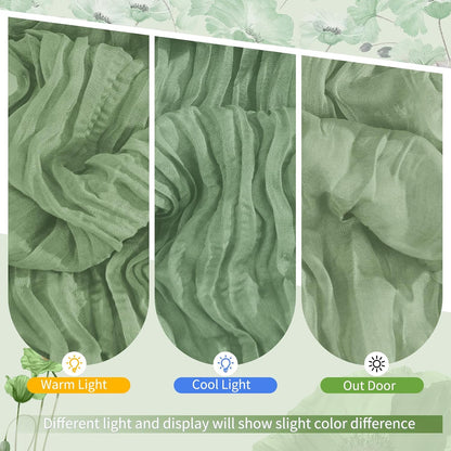18 Pack Light Yellow Cheesecloth Table Runners, 17 x 108 Inches | Soft polyester gauze,natural wrinkled texture,reinforced edges,reusable,machine washable,weddings,baby showers