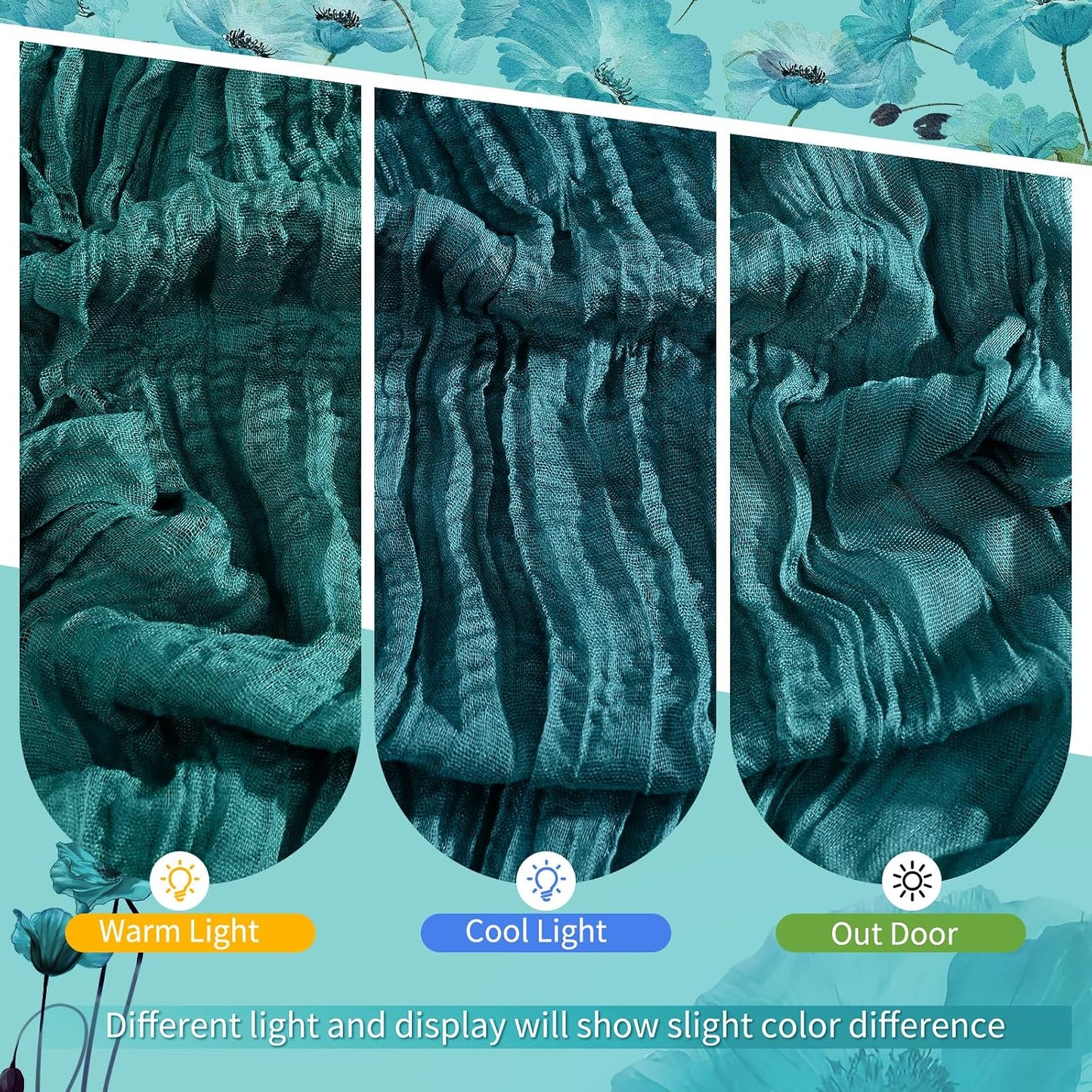 18 Pack Light Yellow Cheesecloth Table Runners, 17 x 108 Inches | Soft polyester gauze,natural wrinkled texture,reinforced edges,reusable,machine washable,weddings,baby showers