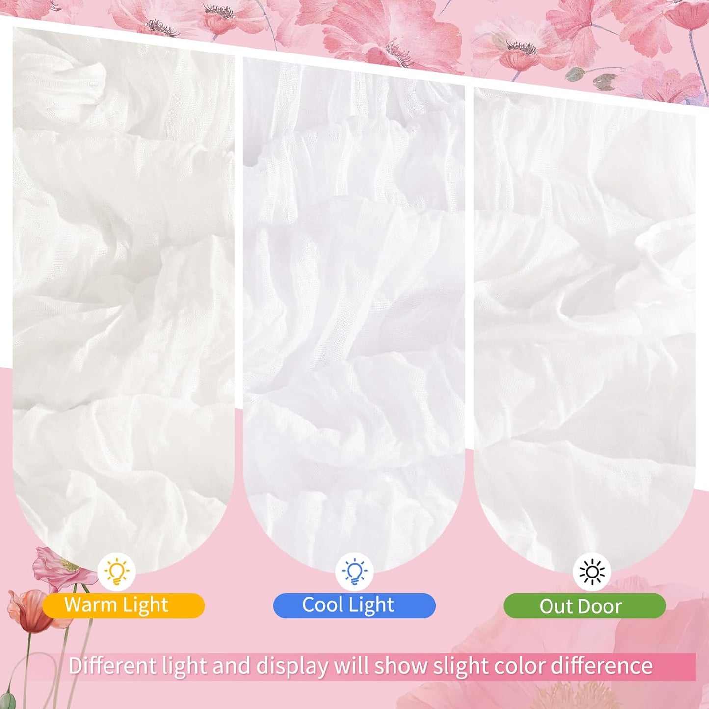 18 Pack Light Yellow Cheesecloth Table Runners, 17 x 108 Inches | Soft polyester gauze,natural wrinkled texture,reinforced edges,reusable,machine washable,weddings,baby showers