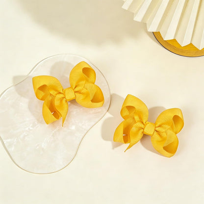 Yellow Hair Bow Clips Ribbon Tiny Bow for Toddlers Hair Accessory | Toddlers Hair Clips | Non-slip | Without Pulling or Snagging | Fit for baby fine hair