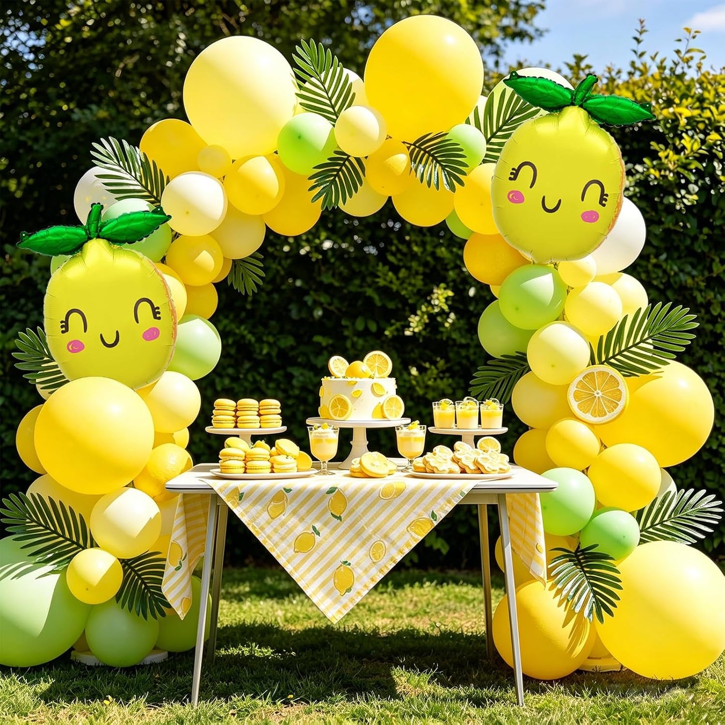 6Pcs Lemon Foil Balloons with Leaves for She Found Her Main Squeeze Bridal Shower Freshly Graduated Summer Fruit Lemon Themed Birthday Baby Shower Party Decorations