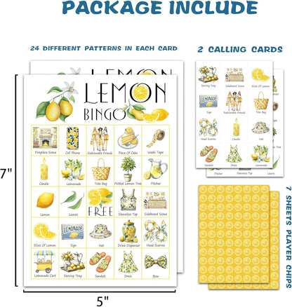Lemon Bingo - 24 Player Bridal & Baby Shower Game